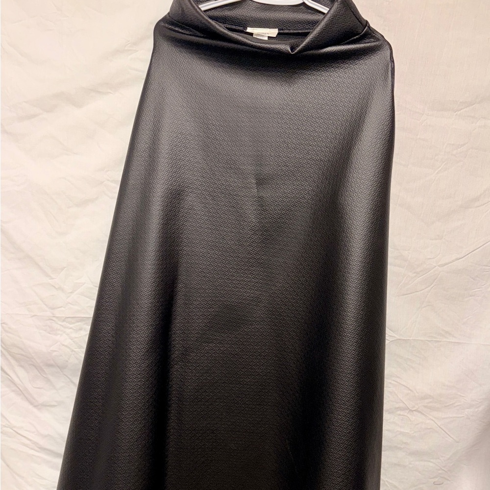 Brown Textured Leather Looking Long Maxi Sirt - Picture 5 of 5